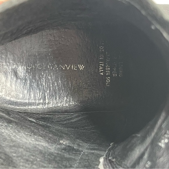 Vero Cuoio Mens Black Leather Almond Toe Made In Italy Size 8.5 - Picture 12 of 14